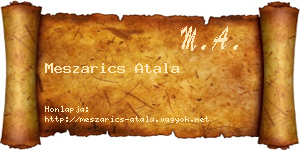 Meszarics Atala névjegykártya